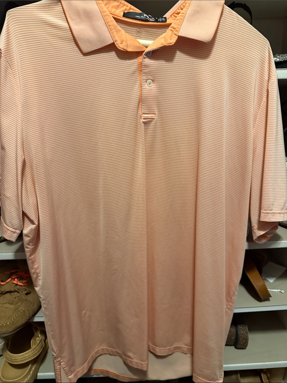 Ralph Lauren Peach Striped Polo - Men's